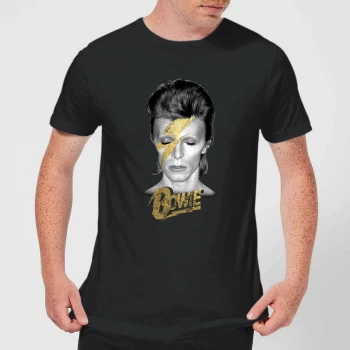 David Bowie Aladdin Sane On Black Mens T-Shirt - Black - 3XL - Black