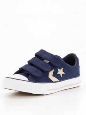 Converse Star Player Summer Daze Ox Childrens Trainer, Navy, Size 5