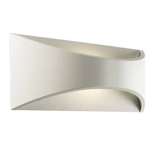 Integrated LED 1 Light Outdoor Up Down Wall Light Textured Matt White, Opal IP65