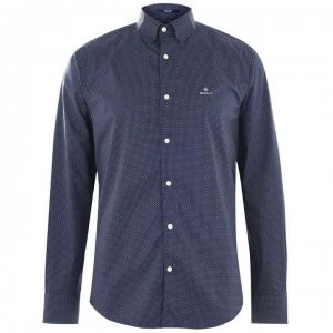 Gant Long Sleeve Micro Shirt - Indigo 410