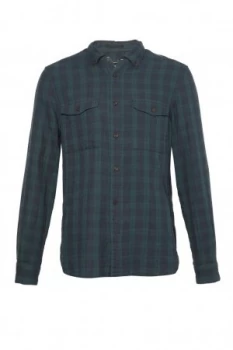 Mens French Connection Blackwatch Double Checked Shirt Black Multi