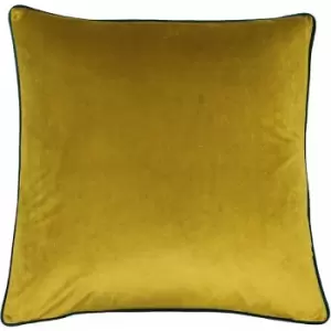 Riva Paoletti Meridian Faux Velvet Piped Cushion Cover, Moss/Emerald, 55 x 55 Cm