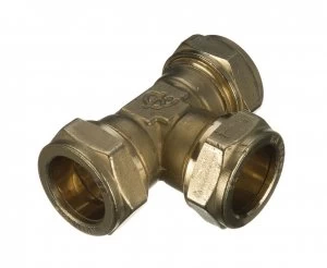 Wickes Brass Compression Equal Tee - 10mm