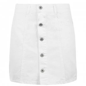 Jack Wills Capenhurst Button Skirt - White