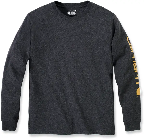 Carhartt Logo Longsleeve, black-grey, Size 2XL