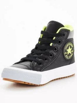 Converse Chuck Taylor All Star Leather Childrens Trainers - Black, Size 4