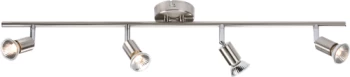 KnightsBridge 230V GU10 Quad Bar Spotlight - Brushed Chrome