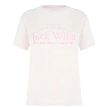 Jack Wills Forstal Boyfriend Logo T-Shirt - Ecru