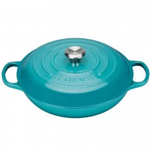 Le Creuset Signature Cast Iron Shallow Casserole Dish - 26cm - Teal