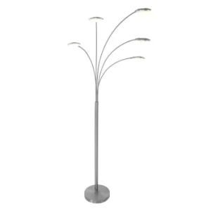 Synna Multi Arm Floor Lamp Steel Brushed