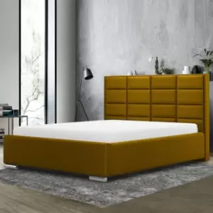 Tuanso Bed King Plush Velvet Mustard