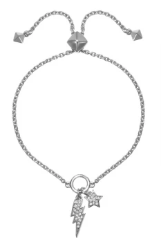 Ladies Karl Lagerfeld Silver Plated Star & Lightning Slide Bracelet 5378167