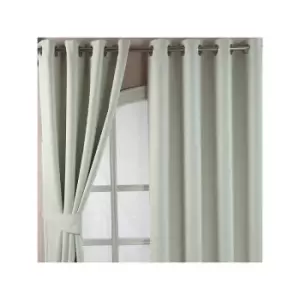 Homescapes - homecapes Ivory Herringbone Chevron Blackout Curtains Pair Eyelet Style, 66x72'