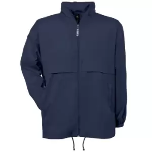 B&C Mens Air Lightweight Windproof, Showerproof & Water Repellent Jacket (M) (Navy Blue)