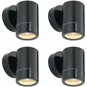 Loops - 4 pack Outdoor IP65 Wall Downlight - Dimmable 7W LED GU10 - Satin Black