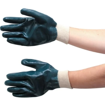 Lightweight Nitrile Fully Coated Knit Wrist Black Gloves - Size 10 - Tuffsafe