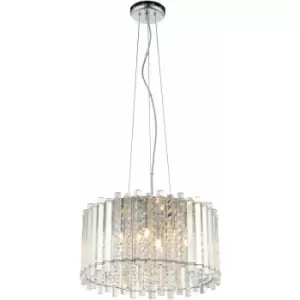 Loops - Ceiling Pendant Light Clear Crystal & Chrome Plate 5 x 28W G9 Dimmable