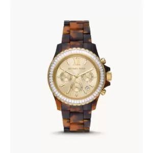 Michael Kors Womens Everest Chronograph Acetate Watch - Tortoise