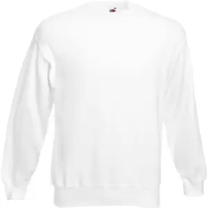 Fruit of the Loom Mens Classic Plain Drop Shoulder Sweatshirt (4XL) (White)