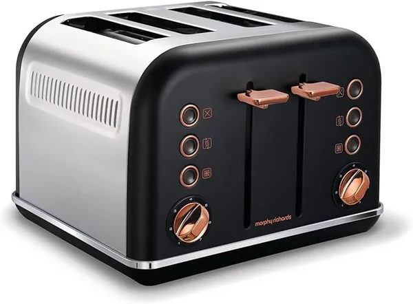 Morphy Richards Accents 242045 4-Slice Toaster - Midnight Blue & Gold, Blue 5011832071231