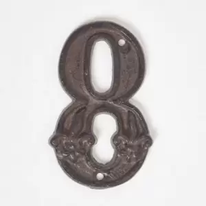 Homescapes - Cast Iron House number, 8 - Brown - Brown - Brown