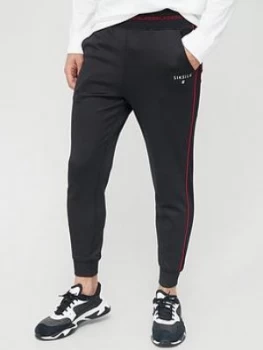 SikSilk Imperial Cuffed Joggers - Black, Size 2XL, Men