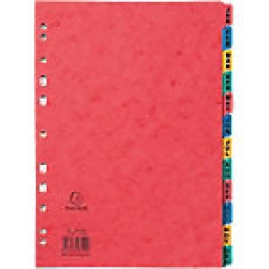 Exacompta Indices A4 Assorted 12 Part Perforated Card Jan - Dec