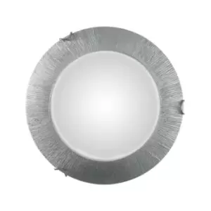 Kolarz MOON - Lifestyle Glass Simple Flush Ceiling Light Silver - Sun Silver Finish, 1x E27