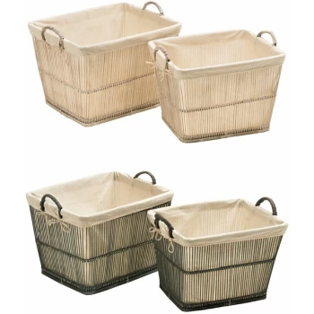 Rustic Grey Washed Storage Baskets - Set of 2 - Premier Housewares