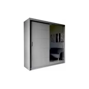 Modern Oyama Double Door Sliding Wardrobe 120cm - Grey