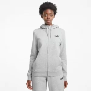 PUMA Essentials Full-Zip Womens Hoodie, Light Grey Heather, size X Large, Clothing