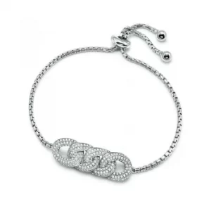 Ladies Folli Follie Sterling Silver Fashionably Silver Knots Toggle Bracelet