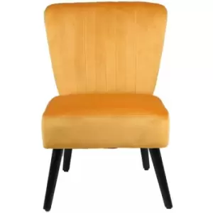 Neo Mustard Yellow Crushed Velvet Shell Accent Chair