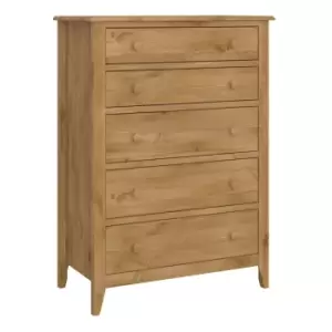 Heston 5 Drawer Chest Pine