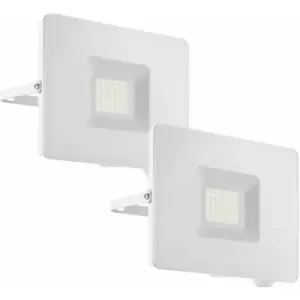 Loops - 2 pack IP65 Outdoor Wall Flood Light White Adjustable 30W LED Porch Lamp