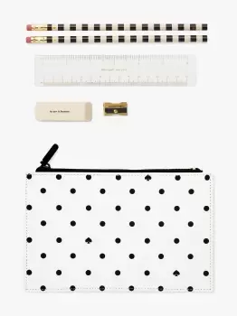 Black Spade Dot Pencil Pouch - Black - One Size