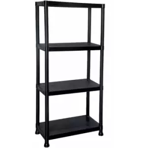 Oypla - 4 Tier Black Plastic Heavy Duty Shelving Racking Storage Unit