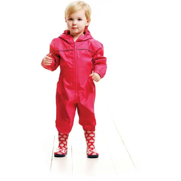 Regatta Kids Paddle Waterproof Breathable Rain Suit TRW466 Pink