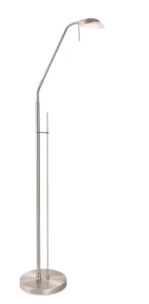 Madrid LED Reading Floor Lamp Brushed Steel