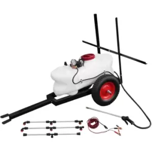 ATV Sprayer Trailer 60L Boom Quad Electric 12V Spot Crops Weed - White