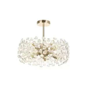 Luminosa Semi-Flush Pendant 8 Light G9 French Gold, Crystal