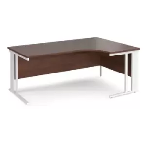 Office Desk Right Hand Corner Desk 1800mm Walnut Top With White Frame 1200mm Depth Maestro 25 MCM18ERWHW