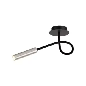 Semi Flush Ceiling, 1 Light Adjustable Arm, 1 x 5W LED, 3000K, 310lm, Black, Aluminium - Luminosa Lighting