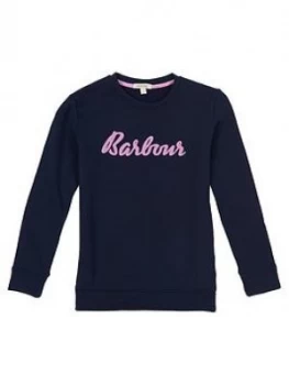 Barbour Girls Otterburn Logo Sweat - Navy, Size Age: 8-9 Years, Women