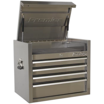 Sealey Premier 4 Drawer Stainless Steel Tool Chest Stainless Steel