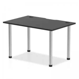 Impulse Black Series 1200 x 800mm Straight Table Black Top with Cable