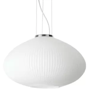 Ideal Lux Plisse Globe Dome Pendant Ceiling Light Chrome 45cm