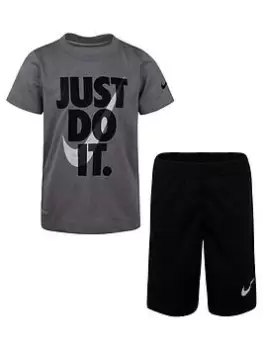 Nike Younger Boys Just Do It Short Set, Black, Size 3-4 Years