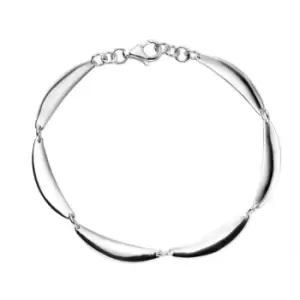 Elements Silver Curved Bar Linked Bracelet B4913