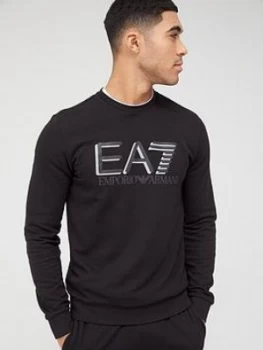 Emporio Armani EA7 Visibility Logo Sweatshirt Black Size L Men